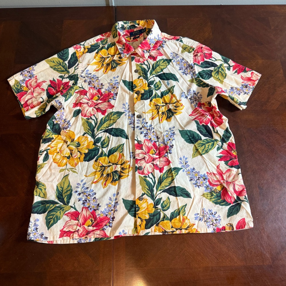 Polo Ralph Lauren Mens XXL Classic Fit Floral Tropical Short Sleeve Button Shirt